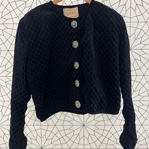 Vintage Double D Ranch Wear Black Velvet Jacket | Silver Concho Buttons